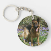 German Shepherd Laying Down Sleutelhanger (Voorkant)