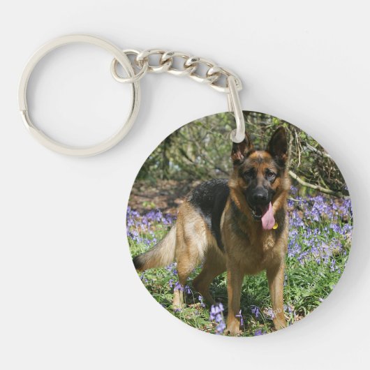 German Shepherd Laying Down Sleutelhanger (Voorkant)