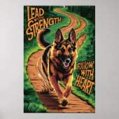 German Shepherd leidt met kracht Poster (Voorkant)
