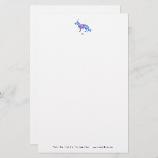 German Shepherd Letterhead Briefpapier (Voorkant / Achterkant)