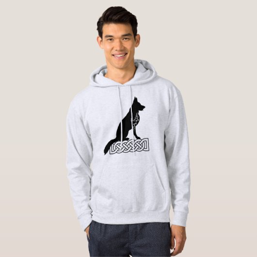 German Shepherd Loki Sailor's Knot Black Hoodie (Voorkant volledig)