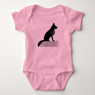 German Shepherd Loki Sailor's Knot Black Romper