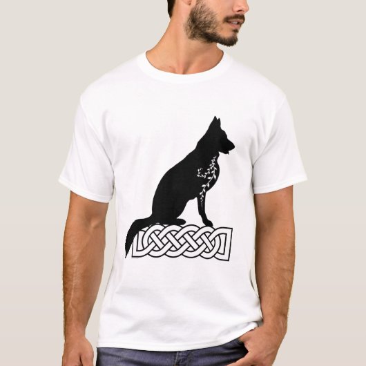 German Shepherd Loki Sailor's Knot Black T-shirt (Voorkant)