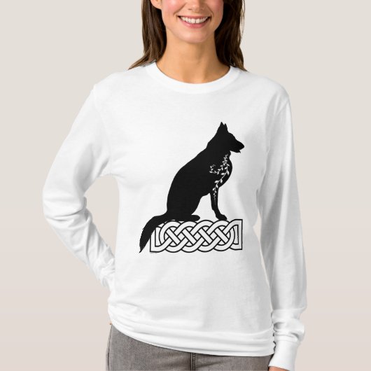 German Shepherd Loki Sailor's Knot Black T-shirt (Voorkant)