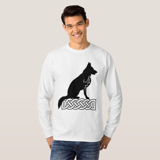 German Shepherd Loki Sailor's Knot Black T-shirt (Voorkant volledig)