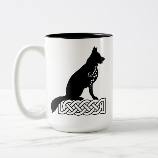 German Shepherd Loki Sailor's Knot Tweekleurige Koffiemok (Links)