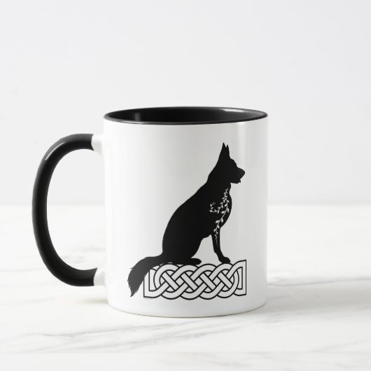 German Shepherd Loki Sailor's Knot Two-Tone Coffe Mok (Links)