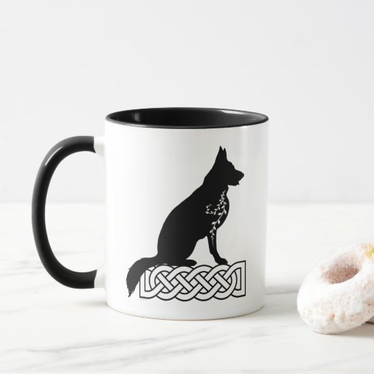 German Shepherd Loki Sailor's Knot Two-Tone Coffe Mok (Met donut)