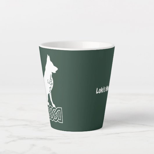 German Shepherd Loki Sailor's Knot White Custom Latte Mok (Voorkant)