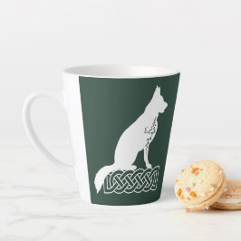 German Shepherd Loki Sailor's Knot White Custom Latte Mok
