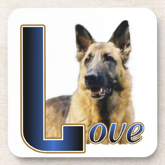 German Shepherd Love Bier Onderzetter (Voorkant)