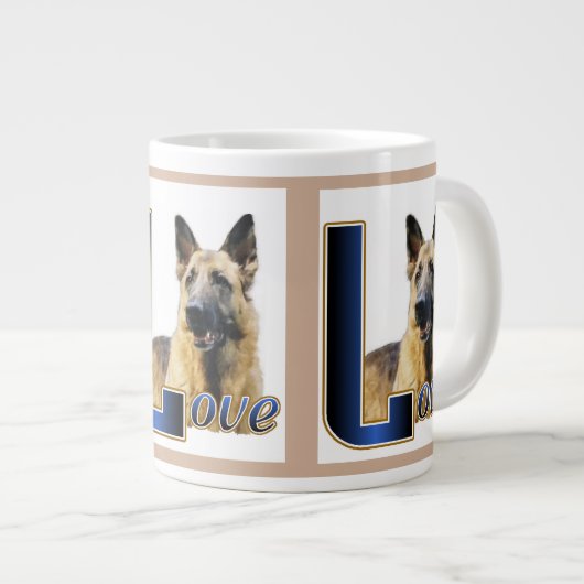 German Shepherd LOVE Gifts Grote Koffiekop (Voorkant rechts)