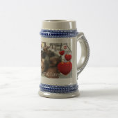 German Shepherd Love Grey/Blue 18 oz Stein Bierpul (Voorkant rechts)