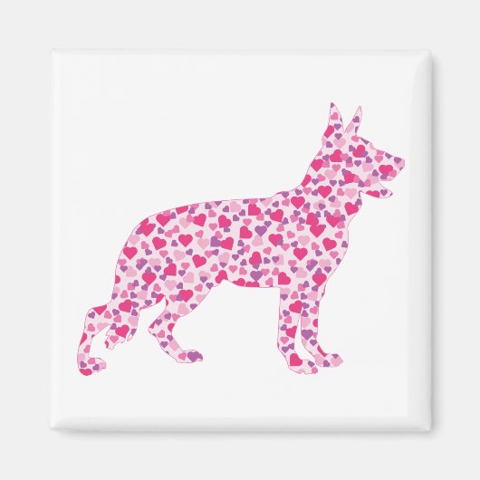 German Shepherd Love Hearts Magneet (Voorkant)