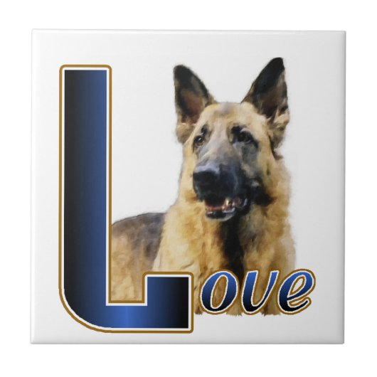 German Shepherd Love Tegeltje (Voorkant)