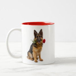 German Shepherd Love Tweekleurige Koffiemok