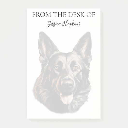 German Shepherd Lover Monogrammed Dog Post-it® Notes (Voorkant)