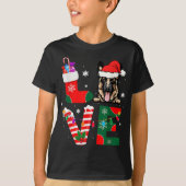 German Shepherd Lover Santa Claus kersthonden P T-shirt (Voorkant)