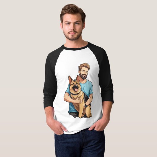 German Shepherd Lover Sleeve Raglan T-shirt (Voorkant volledig)