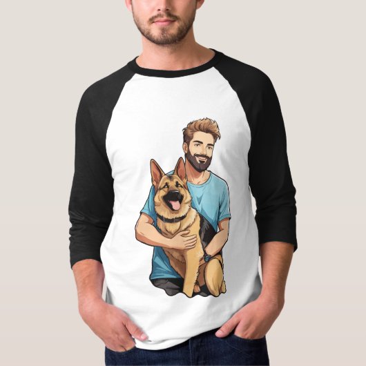 German Shepherd Lover Sleeve Raglan T-shirt (Voorkant)