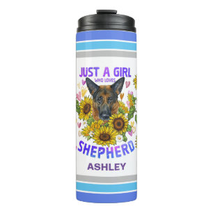 German Shepherd Lover Sunflower Trainer Floral Thermosbeker