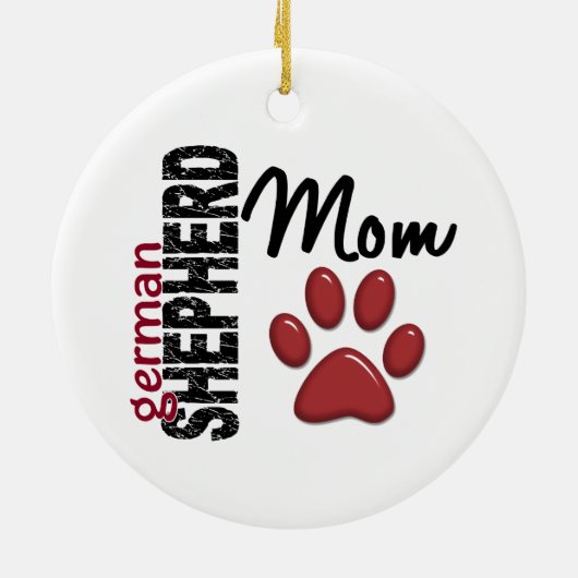 German Shepherd Ma 2 Keramisch Ornament (Achterkant)