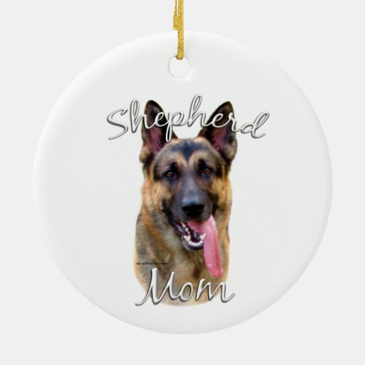 German Shepherd Ma 2 Keramisch Ornament (Achterkant)