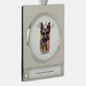 German Shepherd Ma 2 Verzilverd Banner Ornament (Rechts)