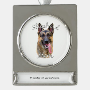 German Shepherd Ma 2 Verzilverd Banner Ornament