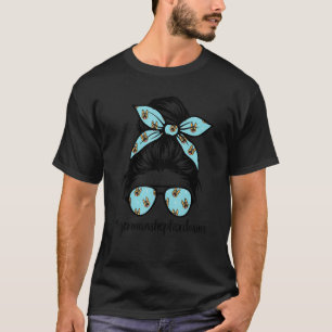 German Shepherd Ma Life Gsd Mama Messy Bun Women T-shirt