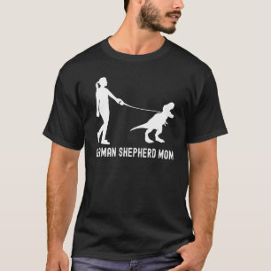 German Shepherd Mam Dinosaur GSD OEigenaars Trex W T-shirt