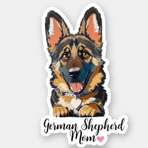 German Shepherd Mam Heart Sticker