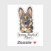 German Shepherd Mam Heart Sticker (Vel)