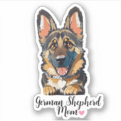 German Shepherd Mam Heart Sticker (Voorkant)