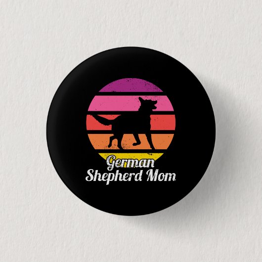 German Shepherd Mam Ronde Button 3,2 Cm (Voorkant)