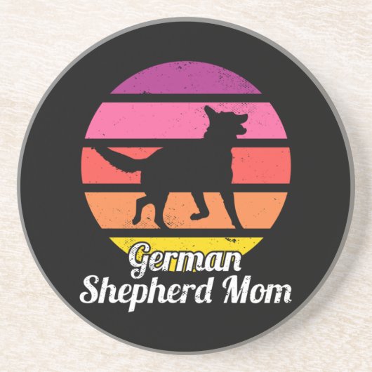 German Shepherd Mam Zandsteen Onderzetter (Voorkant)