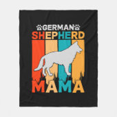 German Shepherd MAMA, Blue Brown on Black Fleece Deken (Voorkant)