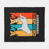 German Shepherd MAMA, Blue Brown on Black Fleece Deken (Voorkant (Horizontaal))