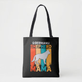 German Shepherd MAMA, Blue Brown on Black Tote Bag (Voorkant)