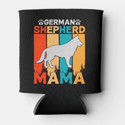 German Shepherd MAMA, Blue Brown on Dames Black Blikjeskoeler (Voorkant)