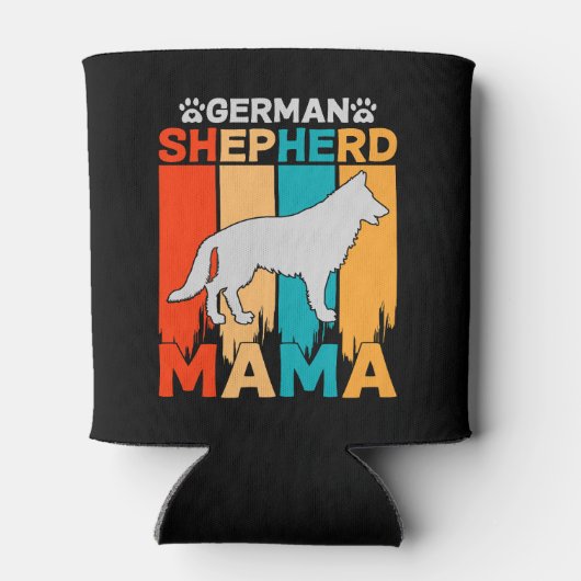 German Shepherd MAMA, Blue Brown on Dames Black Blikjeskoeler (Achterkant)