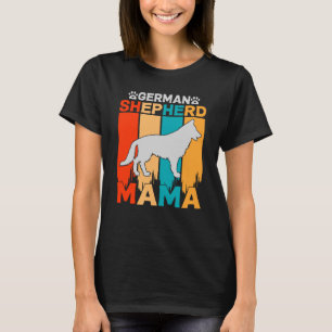 German Shepherd MAMA, Blue Brown on Dames Black T-shirt