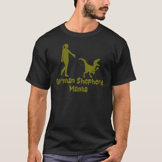 German Shepherd Mama Dinosaur T-shirt (Voorkant)