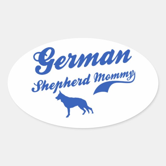 German Shepherd mama Ovale Sticker (Voorkant)