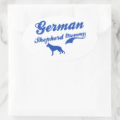 German Shepherd mama Ovale Sticker (Tas)