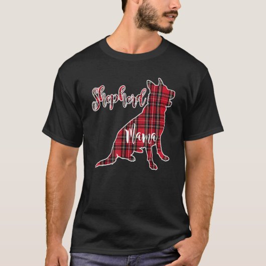 German Shepherd Mama Red Pset Dog Mam T-shirt (Voorkant)