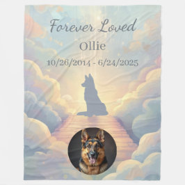 German Shepherd Memorial Blanket | Rainbow Bridge Fleece Deken