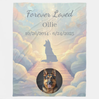 German Shepherd Memorial Blanket | Rainbow Bridge Fleece Deken
