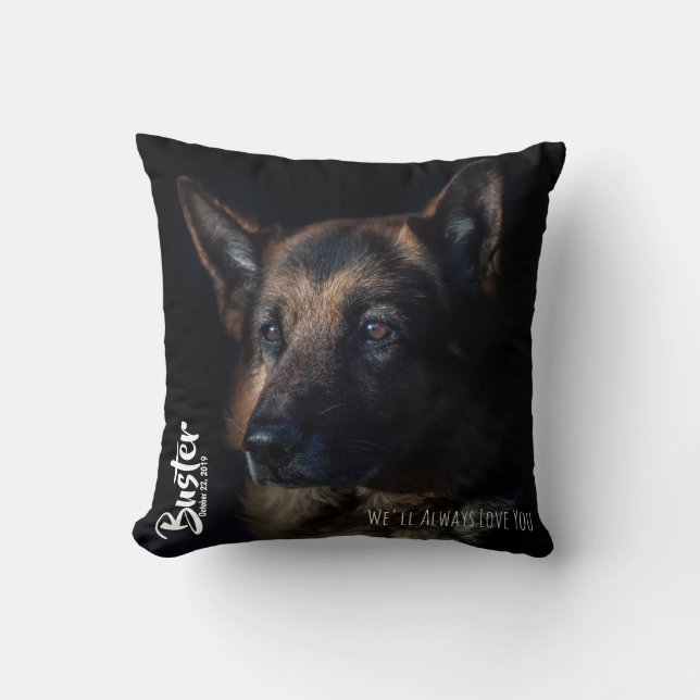German Shepherd Memorial Pillow Kussen (Voorkant)