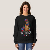 German Shepherd Merica 4 juli Amerikaanse F Trui (Voorkant volledig)